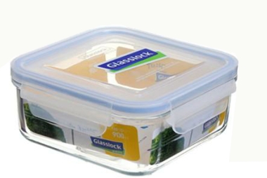 Glasslock Tempered Glass Container- Square (900ml)