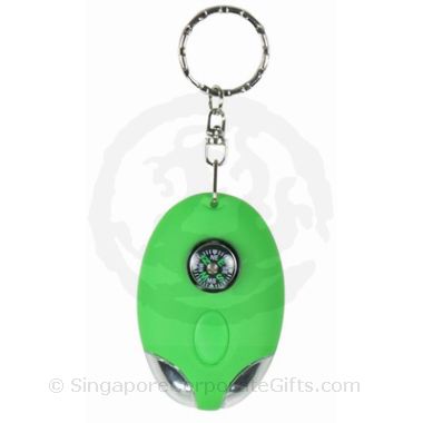 Solar Powered LED Keychian with Compass (2 LED)