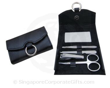 PU manicure set with with mirror