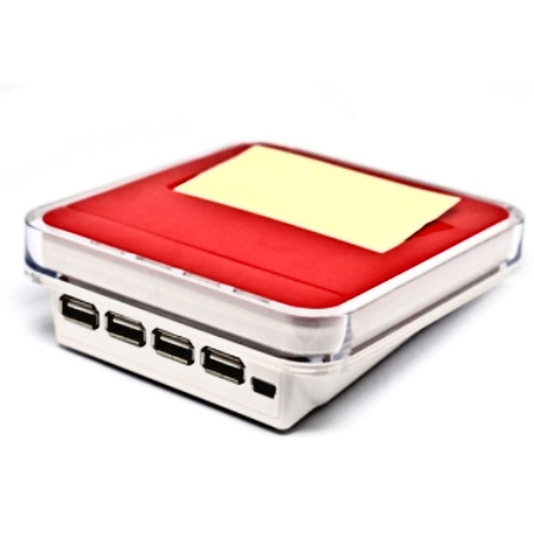 USB Hub with pop-up note dispenser