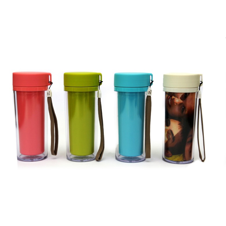 Double wall Paper Insert tumblers with screw-on lid