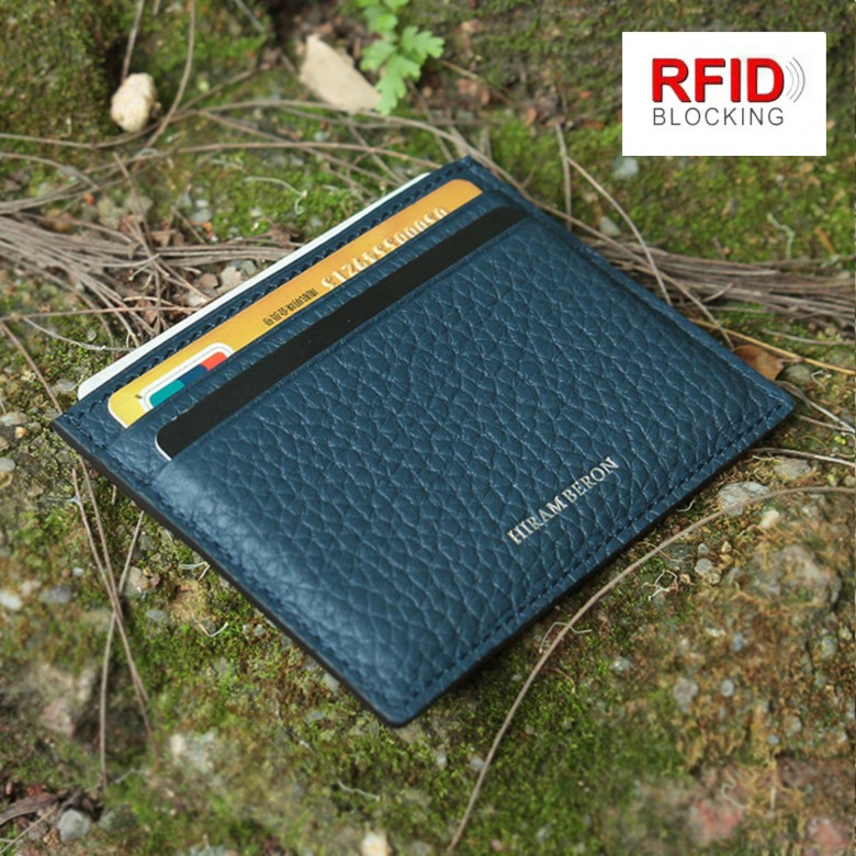 RFID Blocking Top Grain Leather Card Holder