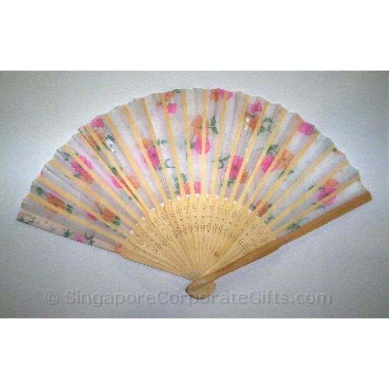 Flower Cloth Fan - Pink