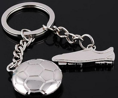 Metal Soccer Keychain