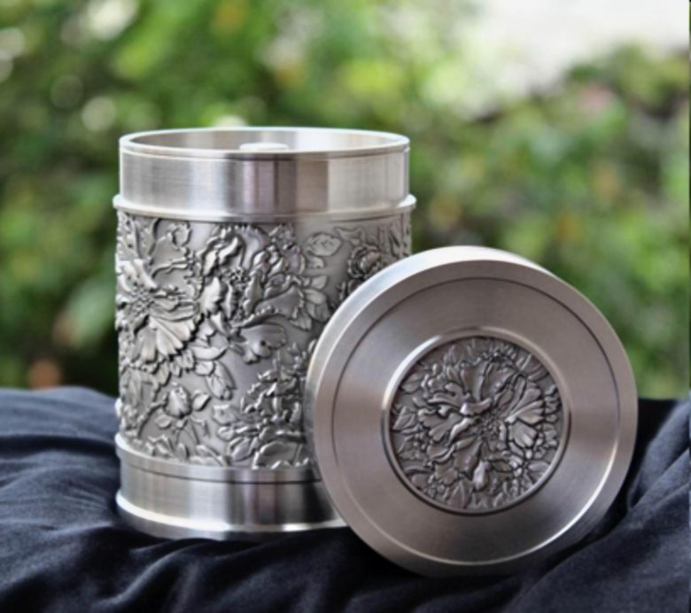 Flower Pewter Box